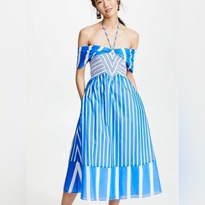 SOLD!!! 💙 (EUC) TANYA TAYLOR, CELINA BLUE & WHITE MIDI DRESS 💙
